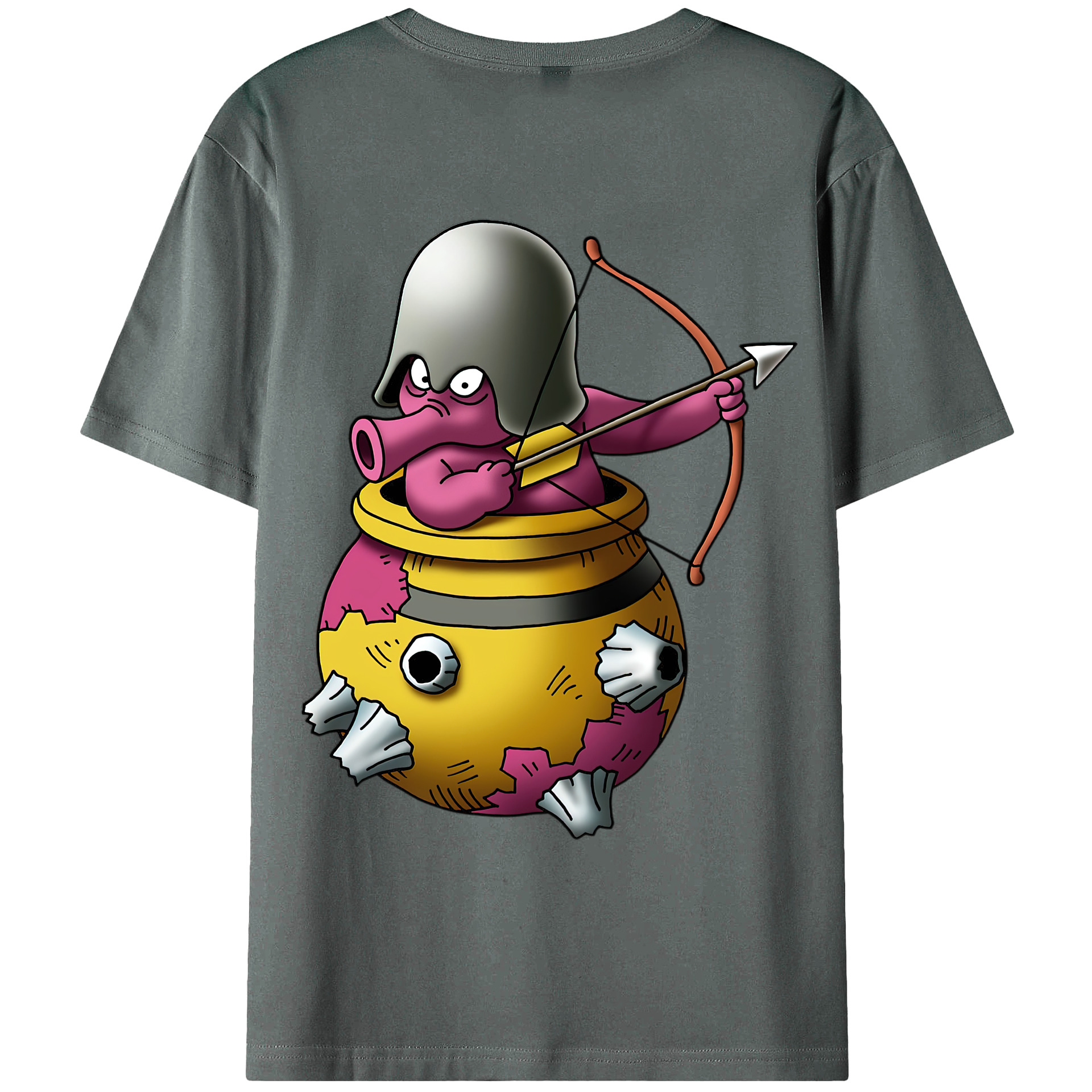 （画像用） ドラゴンクエスト Doragon Kuesuto Dragon Quest 綿100％ メンズ半袖Tシャツ（バックプリント） 通気性